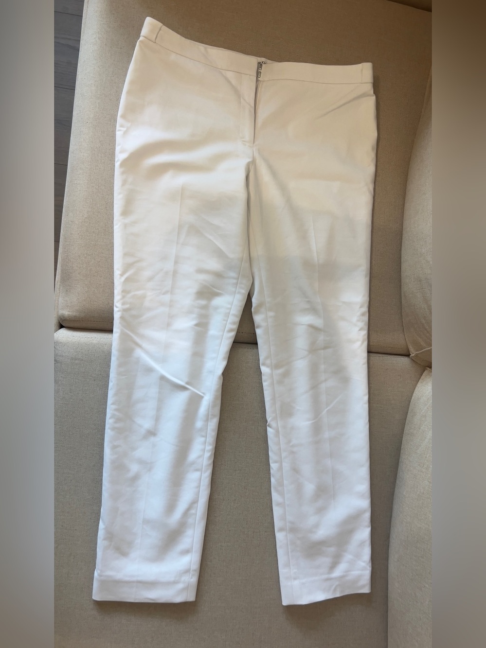 Calvin Klein White Slim Straight Dress Pants